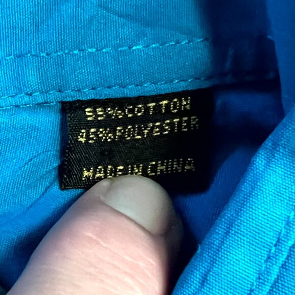 Alexander Julian Colours Turquoise Cotton Blend Long-Sleeve Button-Up SZ XL - Picture 3 of 5